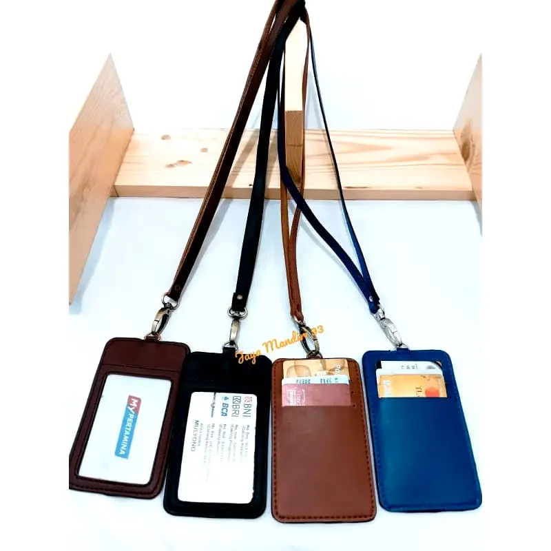 ID Card Holder Kulit Asli Magnet Custom Logo