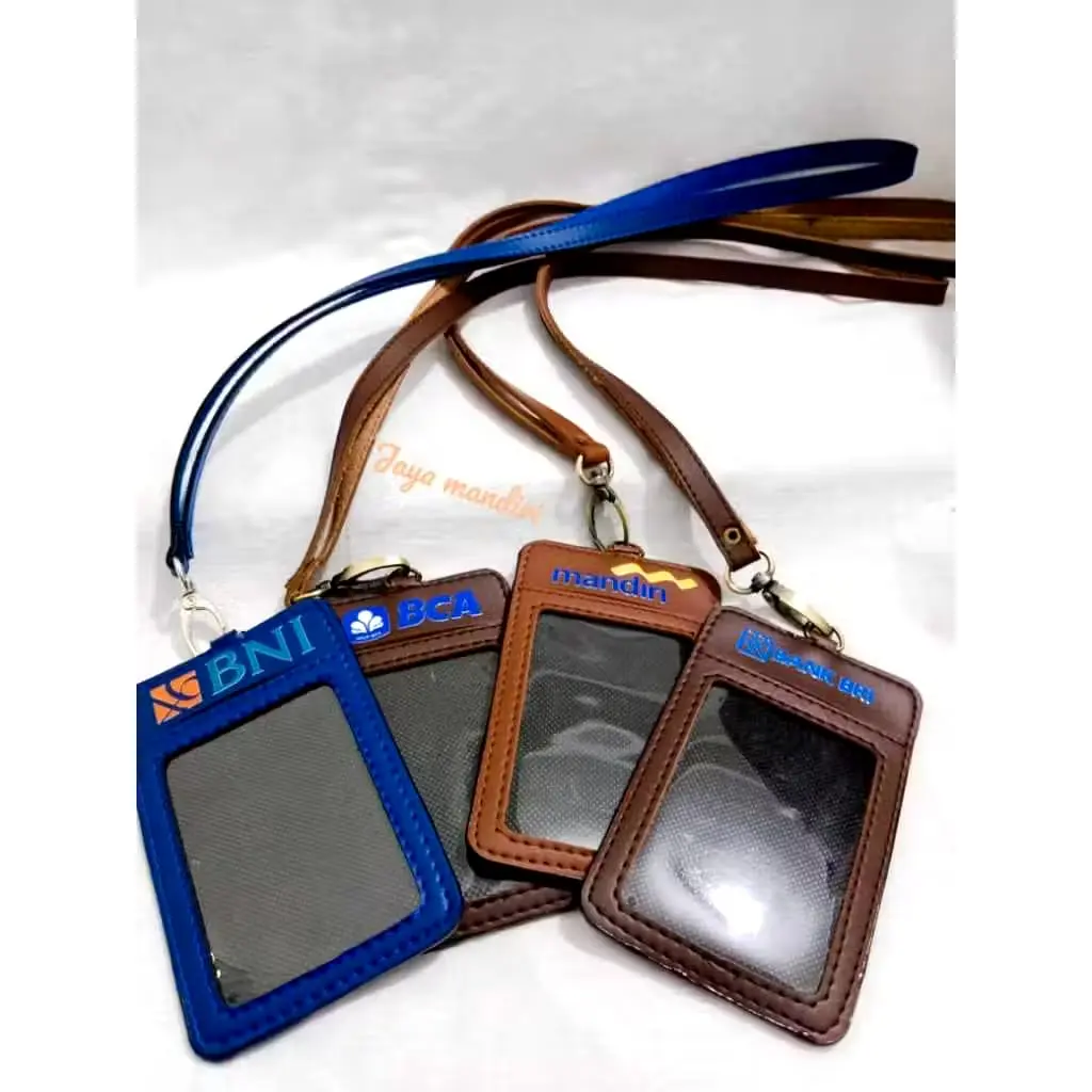 Tempat Id Card Kulit Premium Warna Coklat Custom